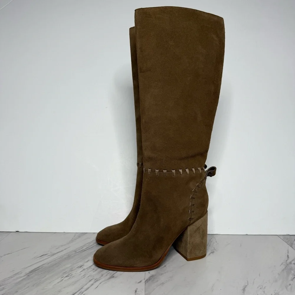Tory Burch Contraire Suede Heeled Tall Boot 5 1/2 M